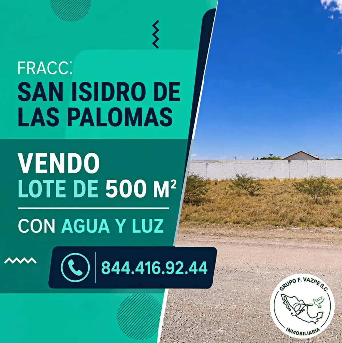 Terreno en venta en San Isidro de las Palomas, Arteaga