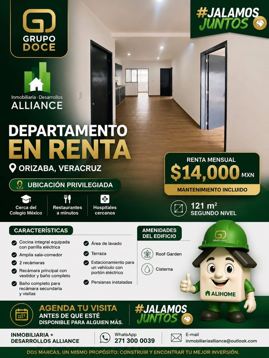 Departamento en renta en Orizaba Centro, Orizaba — foto 1 de 16