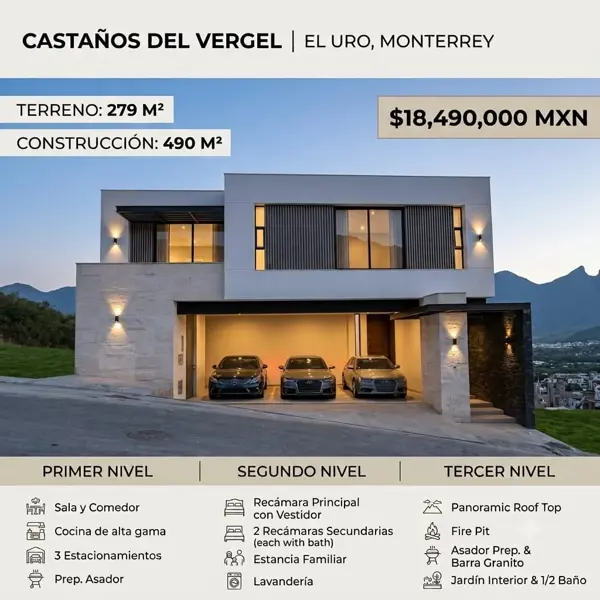 Casa Nueva en Venta en Fraccionamiento Cerrado en Monterrey: Ideal para Familias