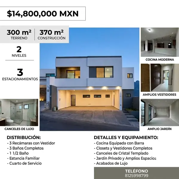 Casa en Venta en Comunidad Cerrada en Monterrey, Carretera Nacional