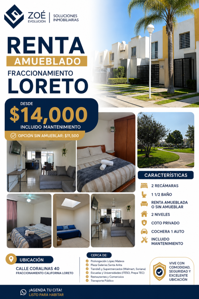 Casa en renta en Loreto, San Pedro Tlaquepaque — foto 1 de 10