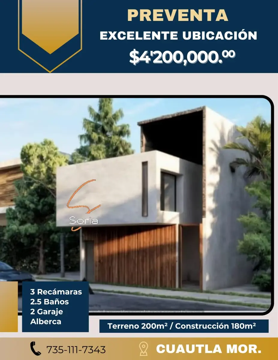 Casa en venta en Cuautlixco, Cuautla — foto 1 de 9