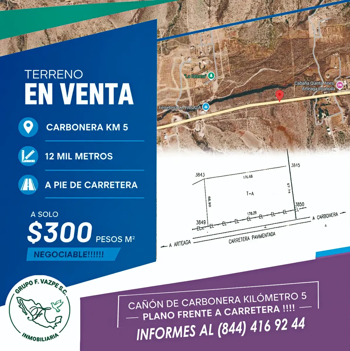 Terreno en venta en Arteaga Centro, Arteaga — foto 1 de 3