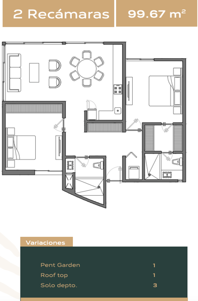 Departamento en venta en Cholul, Mérida — foto 2 de 12