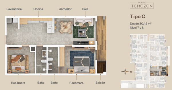 Departamento en venta en Temozon Norte, Mérida — foto 2 de 21