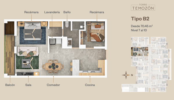 Departamento en venta en Temozon Norte, Mérida — foto 2 de 22