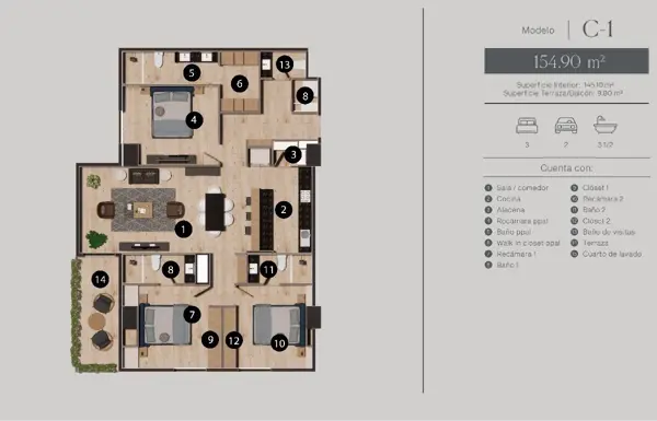 Departamento en venta en Santa Gertrudis Copo, Mérida — foto 2 de 19