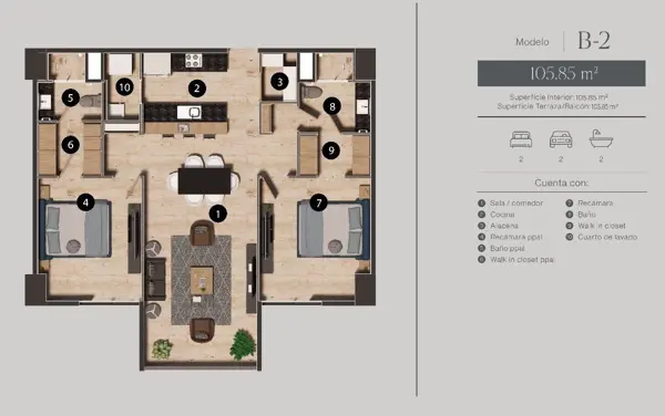 Departamento en venta en Santa Gertrudis Copo, Mérida — foto 2 de 20