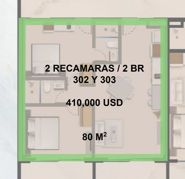 Departamento en venta en Playa del Carmen Centro, Playa del Carmen — foto 2 de 10