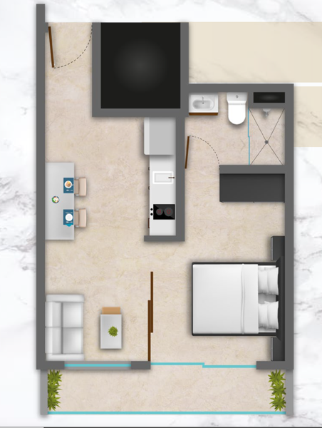 Departamento en venta en Playa del Carmen Centro, Playa del Carmen — foto 2 de 8