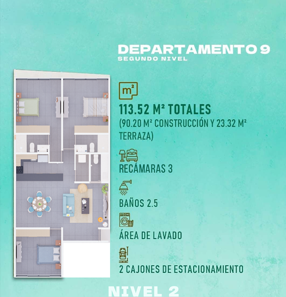 Departamento en venta en Cholul, Mérida — foto 2 de 12