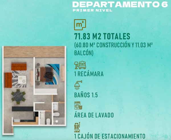 Departamento en venta en Cholul, Mérida — foto 3 de 15