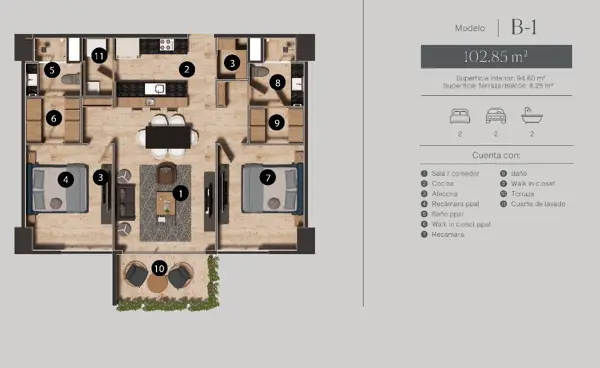 Departamento en venta en Santa Gertrudis Copo, Mérida — foto 2 de 20