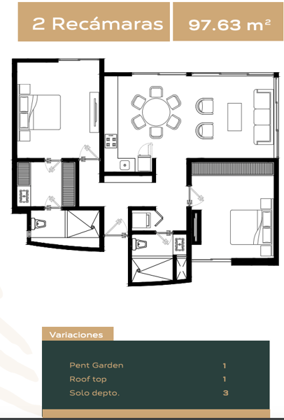 Departamento en venta en Cholul, Mérida — foto 2 de 12