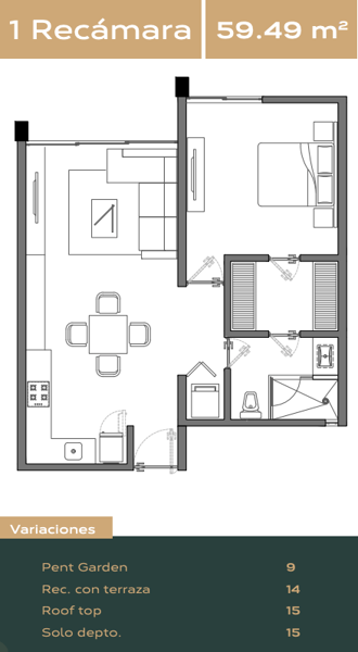 Departamento en venta en Cholul, Mérida — foto 2 de 12