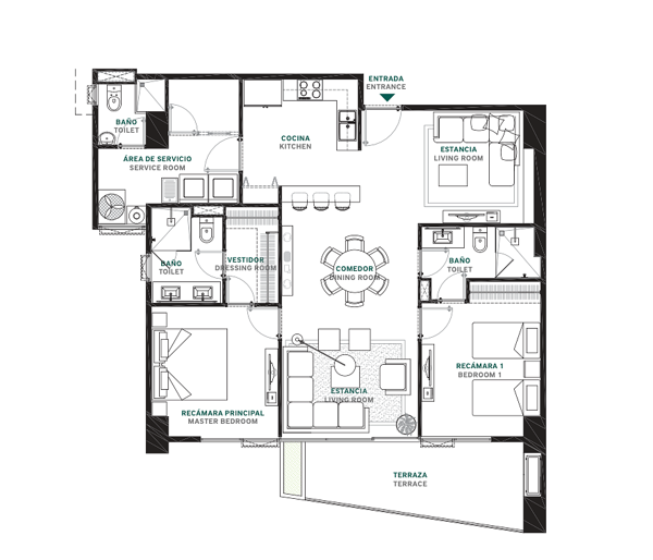 Departamento en venta en Monterreal, Mérida — foto 2 de 37