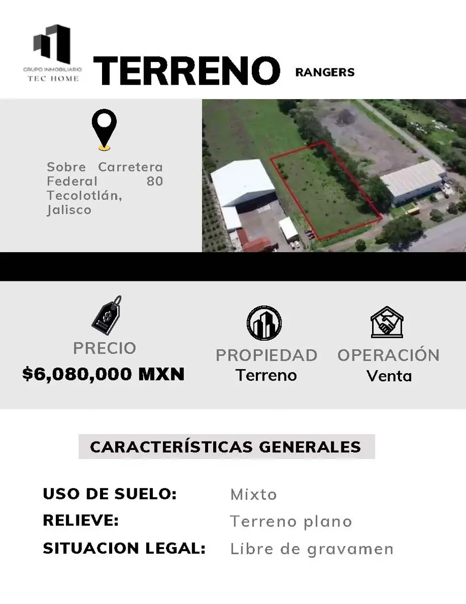 Terreno en venta en Tecolotlán, Tecolotlán — foto 1 de 2
