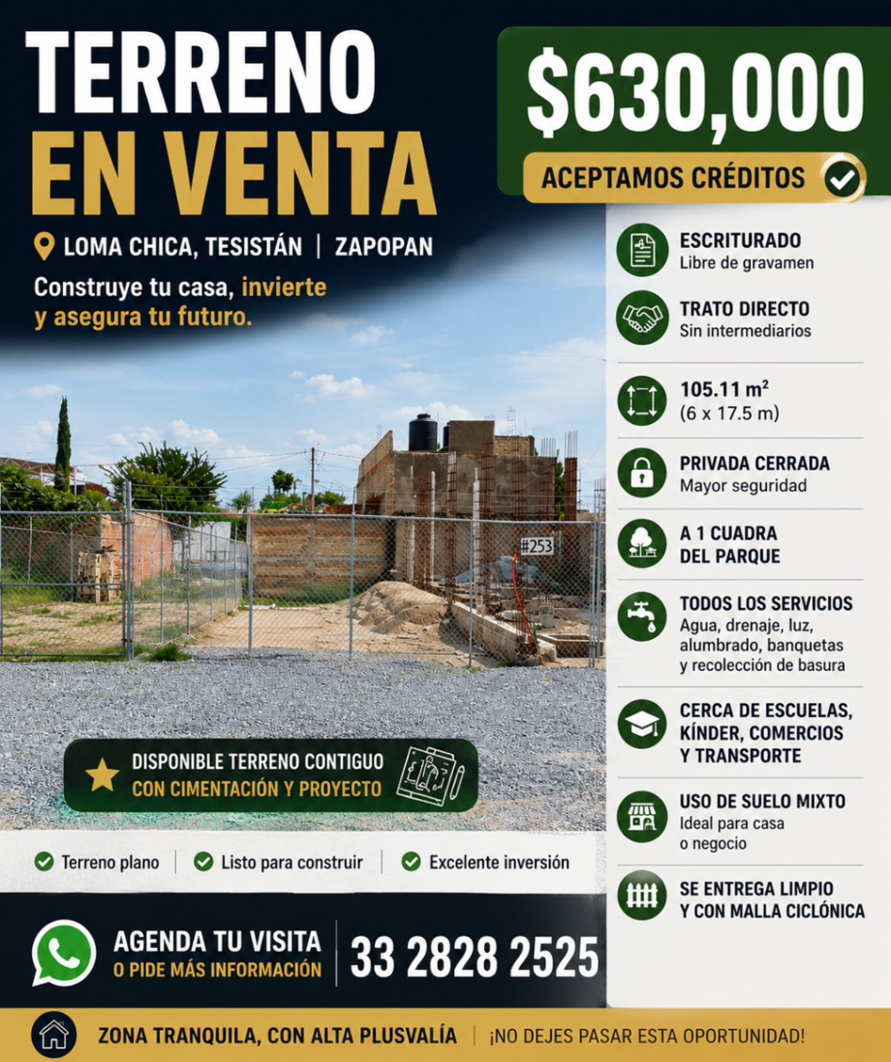 Terreno en venta en Loma Chica, Zapopan — foto 1 de 5