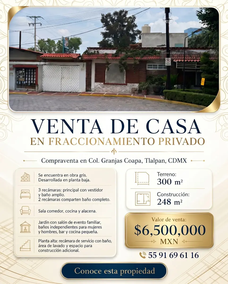 Casa en venta en Granjas Coapa, Tlalpan