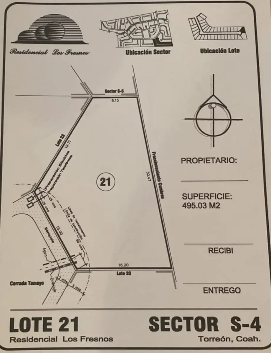 Terreno Residencial en Venta en Cerrada Tamayo, Torreón Terreno Residencial en Venta en Cerrada Tamayo, Torreón