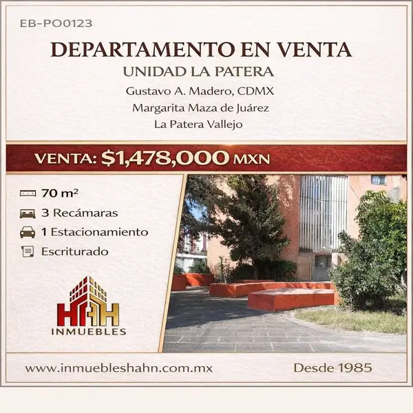 Departamento en venta en La Patera Vallejo, Gustavo A. Madero — foto 2 de 10