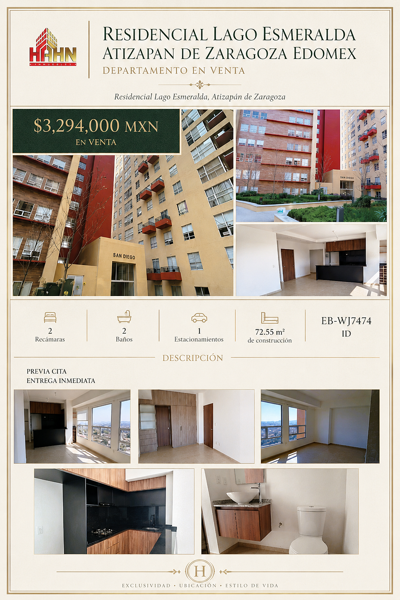 Departamento en venta en Residencial Lago Esmeralda, Atizapán de Zaragoza — foto 2 de 22