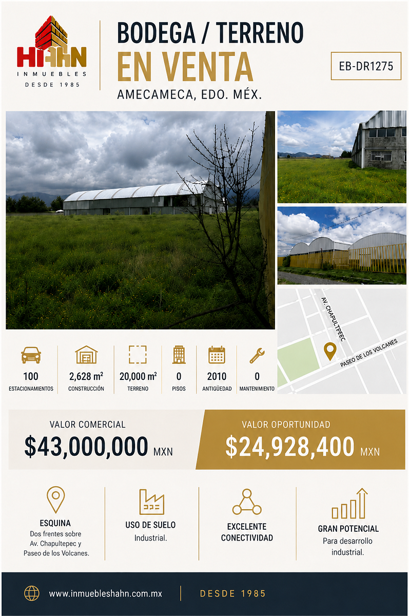 Bodega en venta en Los Volcanes, Amecameca — foto 1 de 21