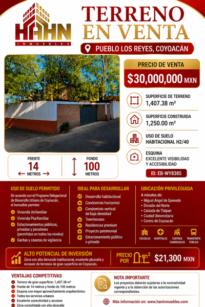Terreno en venta en Pueblo de los Reyes, Coyoacán — foto 2 de 15