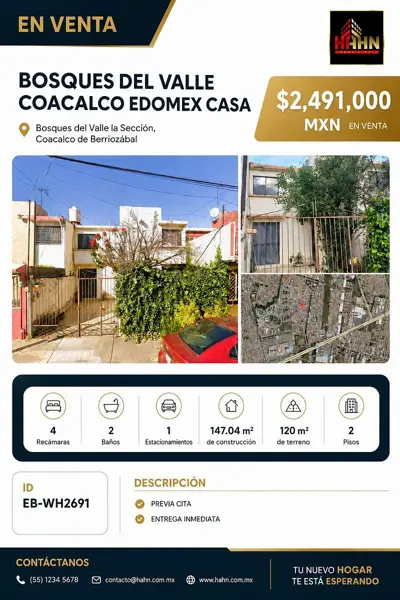 Casa en venta en Bosques del Valle 1a Sección, Coacalco de Berriozábal — foto 2 de 11