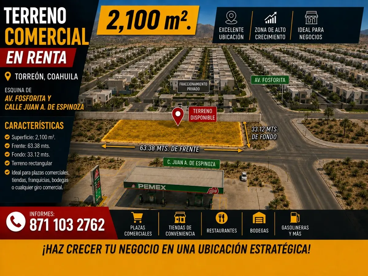 Terreno en renta en Santa Fe, Torreón — foto 1 de 3