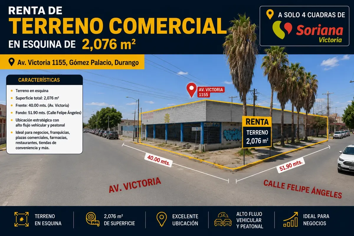 Terreno en renta en Gomez Palacio Centro, Gómez Palacio