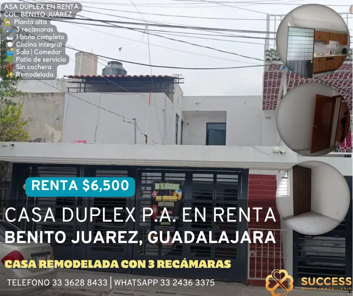 Casa en renta en Benito Juarez, Guadalajara