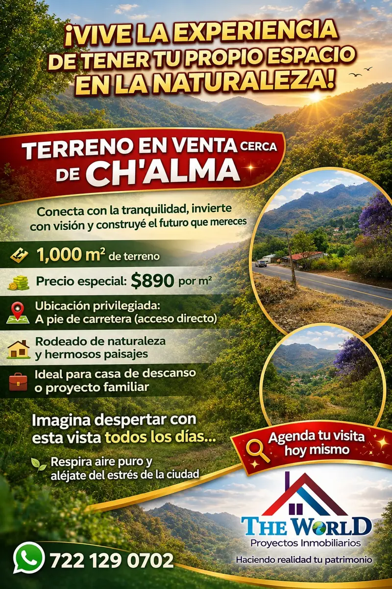 Terreno en venta en Chalma, Malinalco