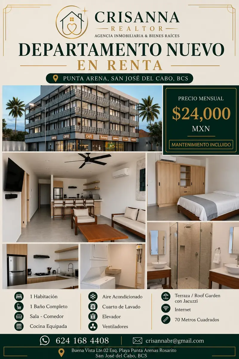 Departamento en renta en Lomas de Rosarito, Los Cabos — foto 1 de 13