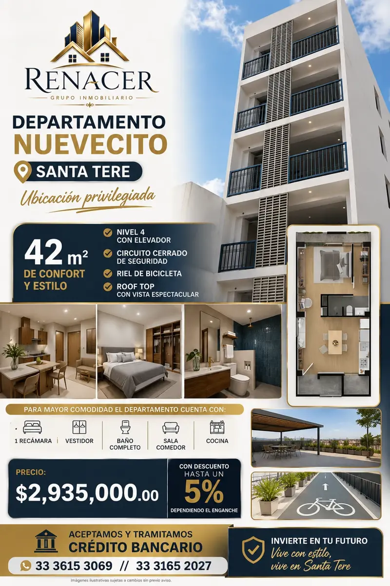 Departamento en venta en Santa Teresita, Guadalajara — foto 1 de 8