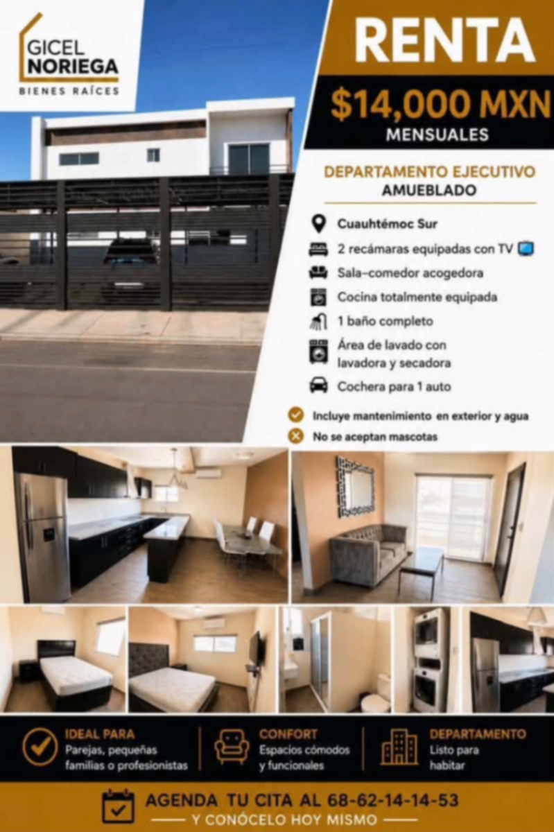 Departamento en renta en Cuauhtemoc Sur, Mexicali — foto 1 de 8