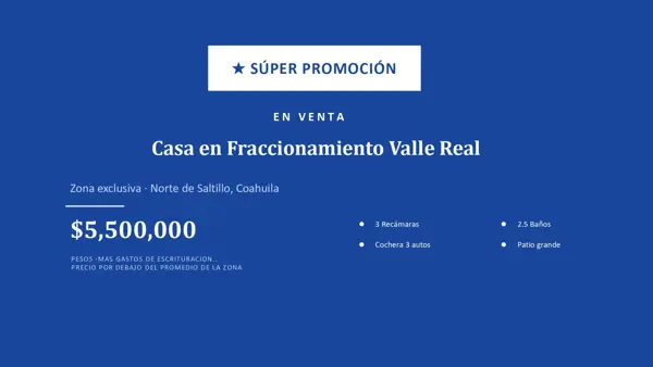 Casa en venta en Valle Real, Saltillo — foto 2 de 11