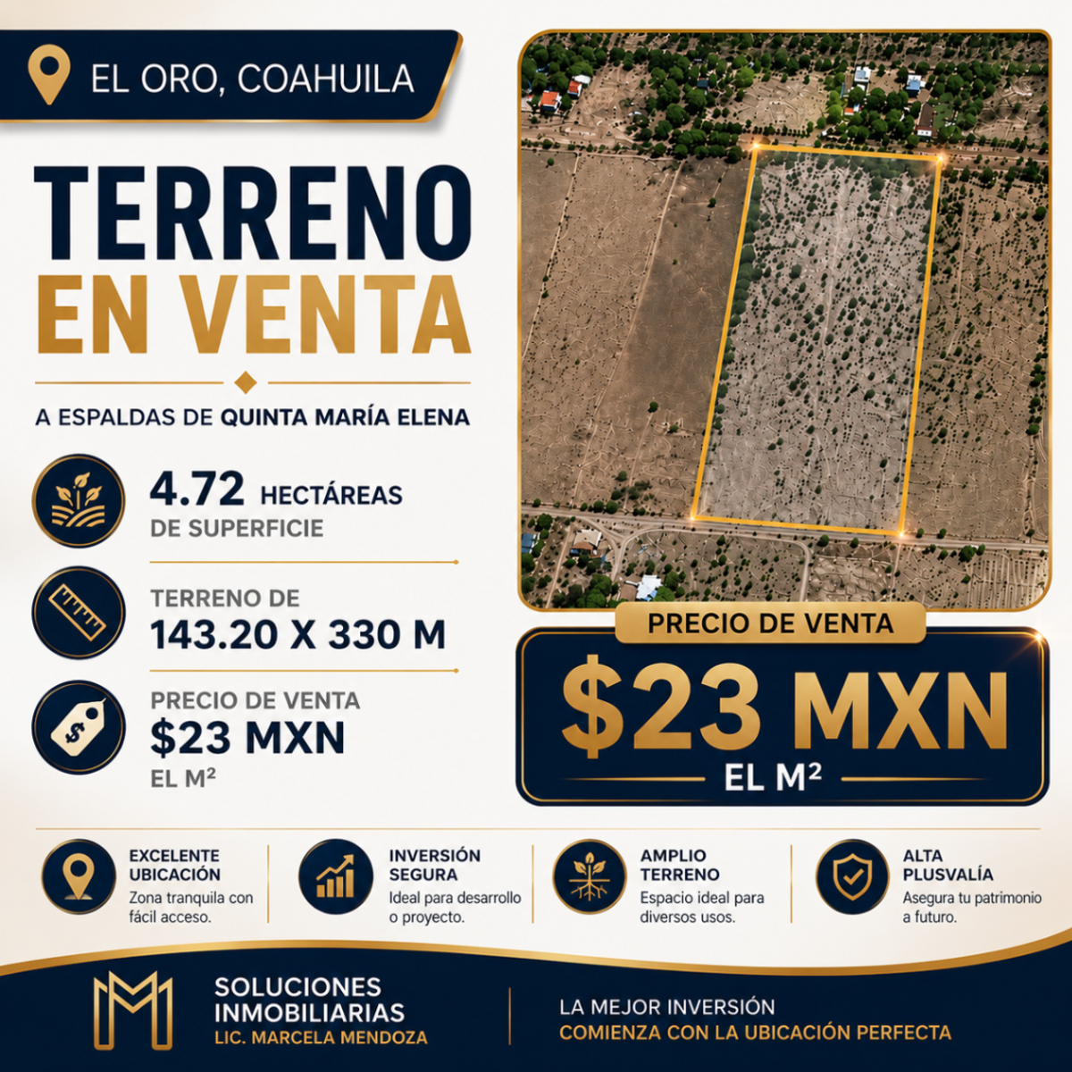 Terreno en venta en El Oro, Monclova