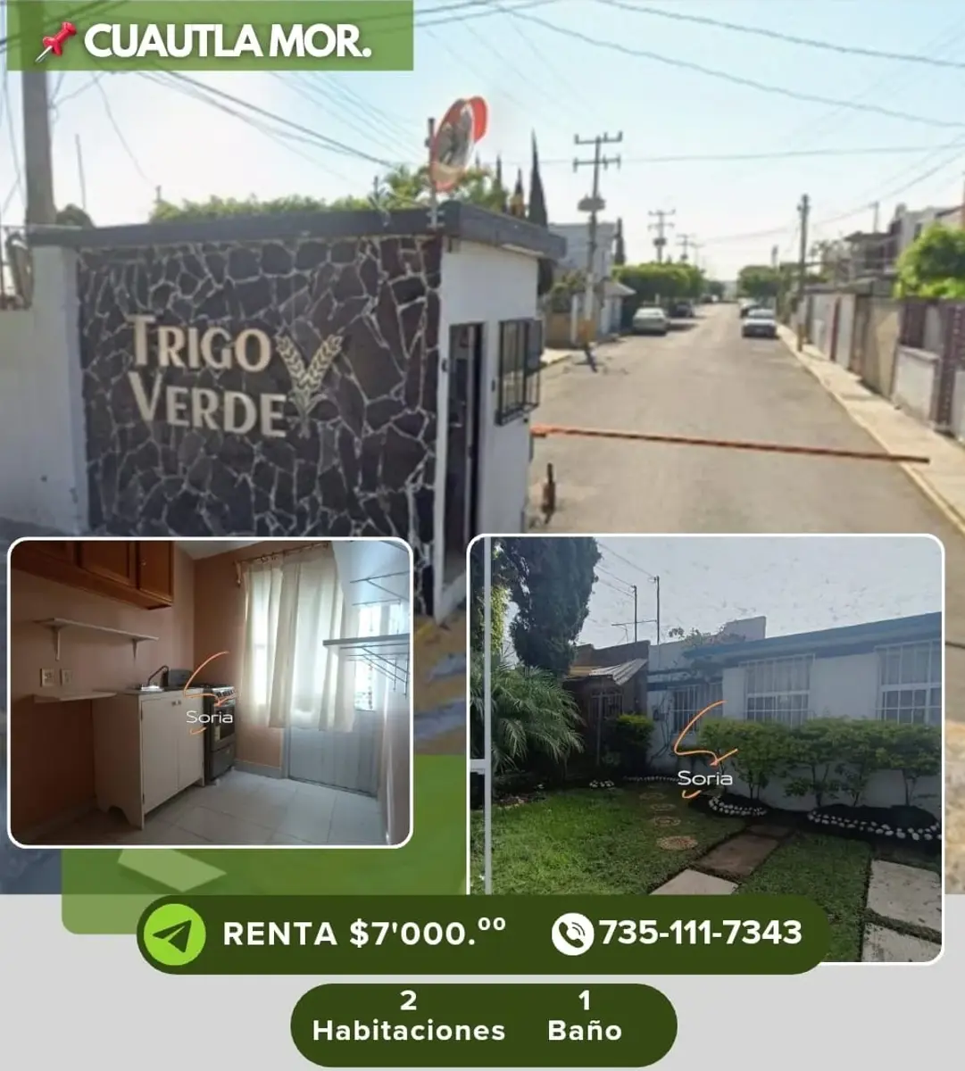 Casa en renta en Trigo Verde, Cuautla — foto 1 de 14