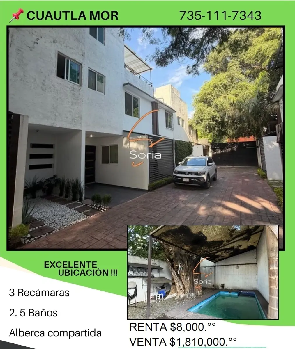 Casa en renta en Manantiales, Cuautla — foto 1 de 28