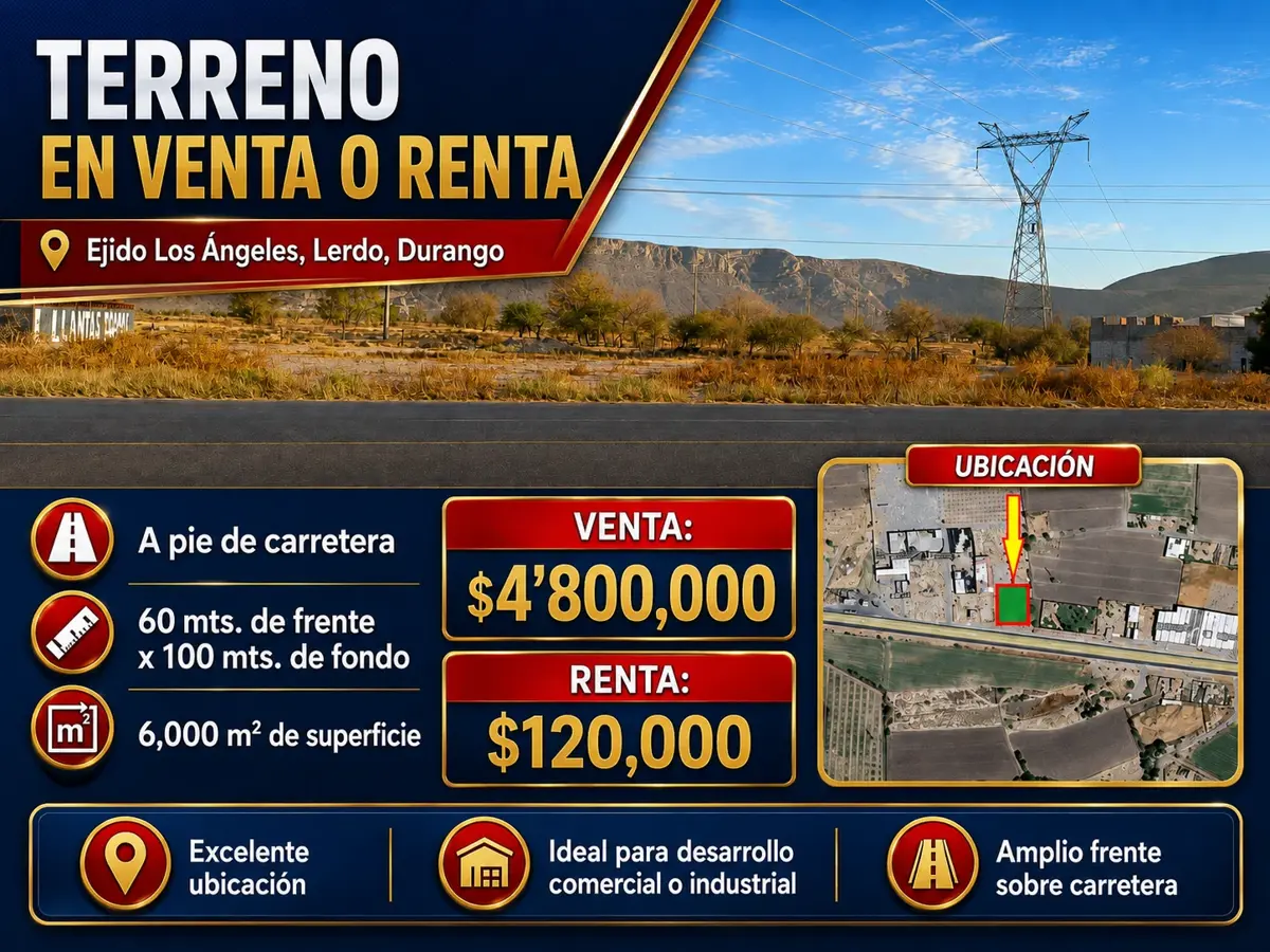 Terreno en venta en Los Angeles, Lerdo — foto 1 de 9