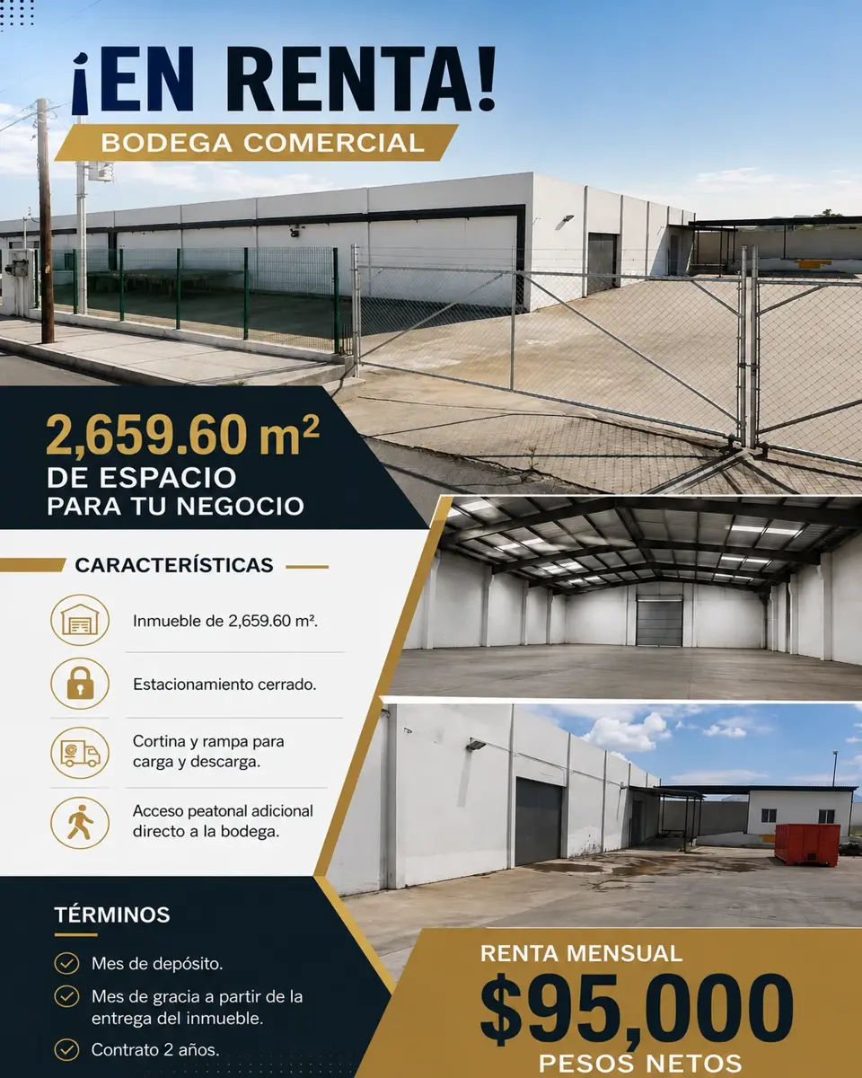 Bodega en renta en La Hacienda, Ramos Arizpe — foto 1 de 3