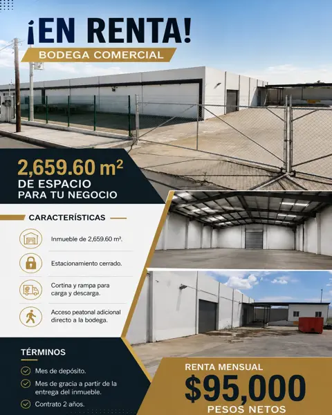 Bodega Industrial en Renta con Acceso para Tráileres en Ramos Arizpe