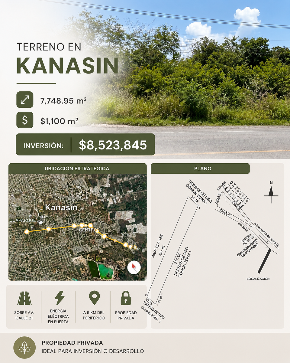 Terreno en venta en Kanasin, Kanasín — foto 1 de 4