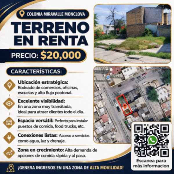 Terreno en renta en Miravalle, Monclova, Coahuila de Zaragoza