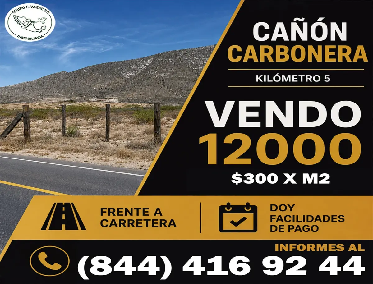 Terreno en venta en Puerto Carbonera, Arteaga