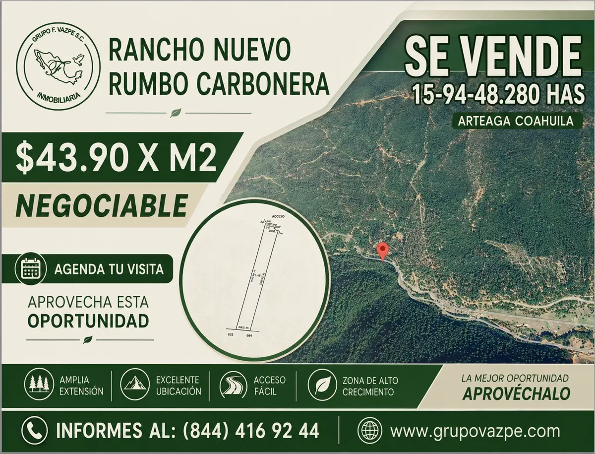 Terreno en venta en Rancho Nuevo, Arteaga
