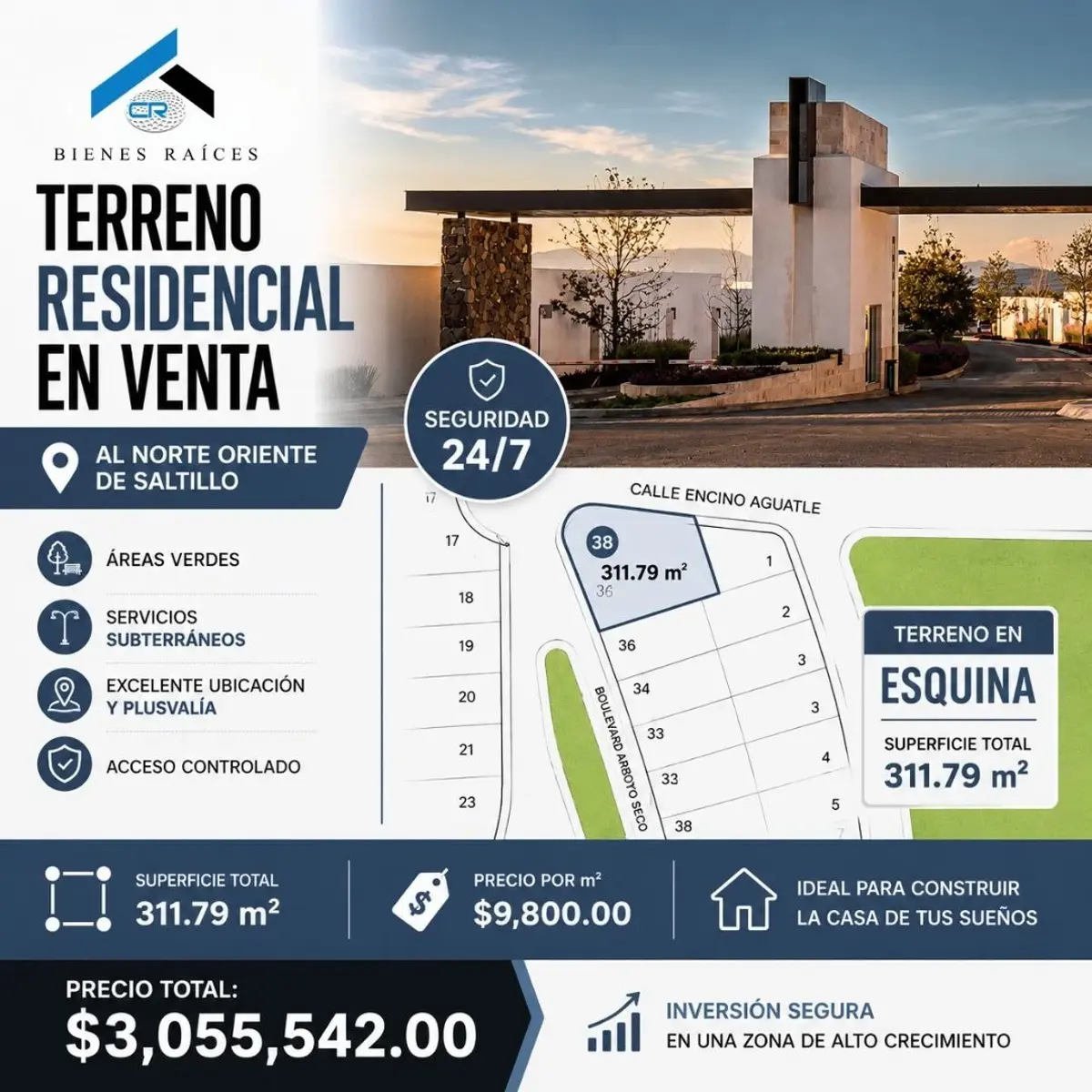 Terreno en venta en Rincón de los Encinos, Saltillo — foto 1 de 4