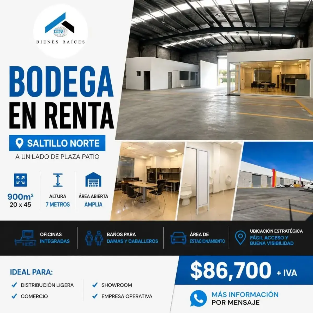 Bodega en renta en Eulalio Gutiérrez Treviño, Saltillo — foto 1 de 6