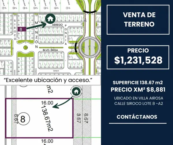 TERRENO EN VENTA CON UBICACIÓN PRIVILEGIADA EN VILLA AIROSA